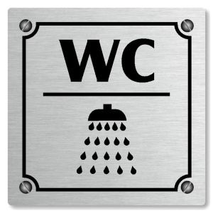 WC, sprcha, 80x80mm, stříbrná, Kansas